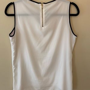 Calvin Klein White & Black Blouse w/ Gold Accents